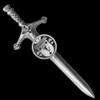 McAuliffe Irish Coat Of Arms Claddagh Round Silver Family Crest Large Kilt Pin