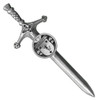McAuliffe Irish Coat Of Arms Claddagh Round Silver Family Crest Large Kilt Pin