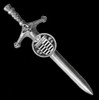 Barrett Irish Coat Of Arms Claddagh Round Silver Family Crest Large Kilt Pin