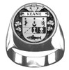 Keane Irish Coat Of Arms Family Crest Mens Sterling Silver Ring