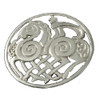 Sleipnir Horse Norse Design Round Large Sterling Silver Brooch