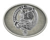 Maxwell Clan Badge Oval Antiqued Mens Sterling Silver Belt Buckle