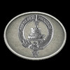 Morrison Clan Badge Oval Antiqued Mens Sterling Silver Belt Buckle
