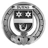 Burns Irish Coat Of Arms Claddagh Stylish Pewter Family Crest Badge 