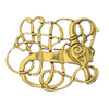 Anglian Beast Design Large 9K Yellow Gold Brooch