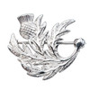 Scottish Thistle Single Flower Small Sterling Silver Brooch 
