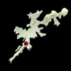 Shetland Isles Map Ruby Stone Medium Sterling Silver Brooch