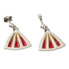 Celtic Fire Enamelled Triangular Fan Drop Sterling Silver Earrings