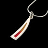 Celtic Fire Enamelled Curved Small Sterling Silver Pendant