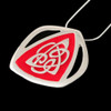 Celtic Fire Enamelled Knotwork Triangular Sterling Silver Pendant