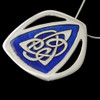 Celtic Fire Enamelled Knotwork Triangular Sterling Silver Pendant