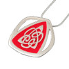 Celtic Fire Enamelled Knotwork Triangular Sterling Silver Pendant