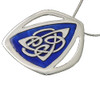 Celtic Fire Enamelled Knotwork Triangular Sterling Silver Pendant