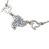 Celtic Fire Enamelled Triskele Knotwork Open Flames Sterling Silver Necklet