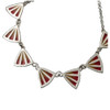 Celtic Fire Enamelled Seven Triangular Fan Link Sterling Silver Necklet