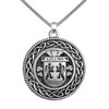 Collins Irish Coat Of Arms Interlace Round Pewter Family Crest Pendant