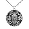 Corcoran Irish Coat Of Arms Interlace Round Pewter Family Crest Pendant