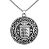 Coughlin Irish Coat Of Arms Interlace Round Pewter Family Crest Pendant