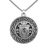 Dempsey Irish Coat Of Arms Interlace Round Silver Family Crest Pendant
