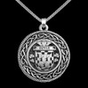 Doyle Irish Coat Of Arms Interlace Round Silver Family Crest Pendant