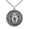 ODwyer Irish Coat Of Arms Interlace Round Silver Family Crest Pendant
