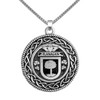 Flanagan Irish Coat Of Arms Interlace Round Pewter Family Crest Pendant