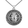 Gallagher Irish Coat Of Arms Interlace Round Silver Family Crest Pendant