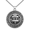 Foley Irish Coat Of Arms Interlace Round Silver Family Crest Pendant