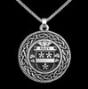 Foley Irish Coat Of Arms Interlace Round Silver Family Crest Pendant