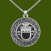 Graham Irish Coat Of Arms Interlace Round Pewter Family Crest Pendant