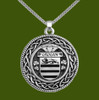 Grogan Irish Coat Of Arms Interlace Round Pewter Family Crest Pendant