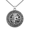 McGrath Irish Coat Of Arms Interlace Round Silver Family Crest Pendant