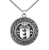 Healy Irish Coat Of Arms Interlace Round Silver Family Crest Pendant