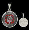 Stewart Clan Crest Celtic Knotwork Round Clan Badge Steel Pendant