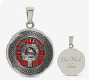 Stewart Clan Crest Celtic Knotwork Round Clan Badge Steel Pendant