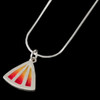 Celtic Fire Enamelled Triangular Fan Small Sterling Silver Pendant