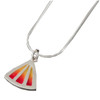 Celtic Fire Enamelled Triangular Fan Small Sterling Silver Pendant