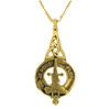 Erskine Clan Badge 10K Yellow Gold Clan Crest Interlace Drop Pendant