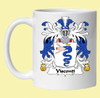 Visconti Italian Coat of Arms Surname Double Sided Ceramic Mugs Set of 2