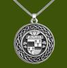 Butler Irish Coat Of Arms Interlace Round Pewter Family Crest Pendant