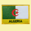 Algeria Flag Country Rectangular Embroidered Cloth Patch Set x 3