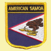 American Samoa Flag World Shield Embroidered Cloth Patch Set x 6