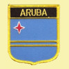 Aruba Flag World Shield Embroidered Cloth Patch Set x 3