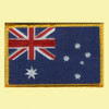 Australia Flag World Rectangular Embroidered Cloth Patch Set x 3