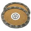 Soccer Football Themed Cork Wine Stylish Pewter Edge Coasters Set of 4