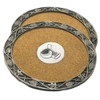 Golf Ball And Wedge Themed Cork Wine Stylish Pewter Edge Coasters Set of 2