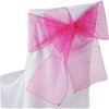 Fuchsia Pink Organza Wedding Chair Sash Ribbon Bow Decorations x 100