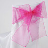 Fuchsia Pink Organza Wedding Chair Sash Ribbon Bow Decorations x 100