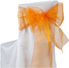 Orange Organza Wedding Chair Sash Ribbon Bow Decorations x 50