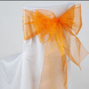 Orange Organza Wedding Chair Sash Ribbon Bow Decorations x 50